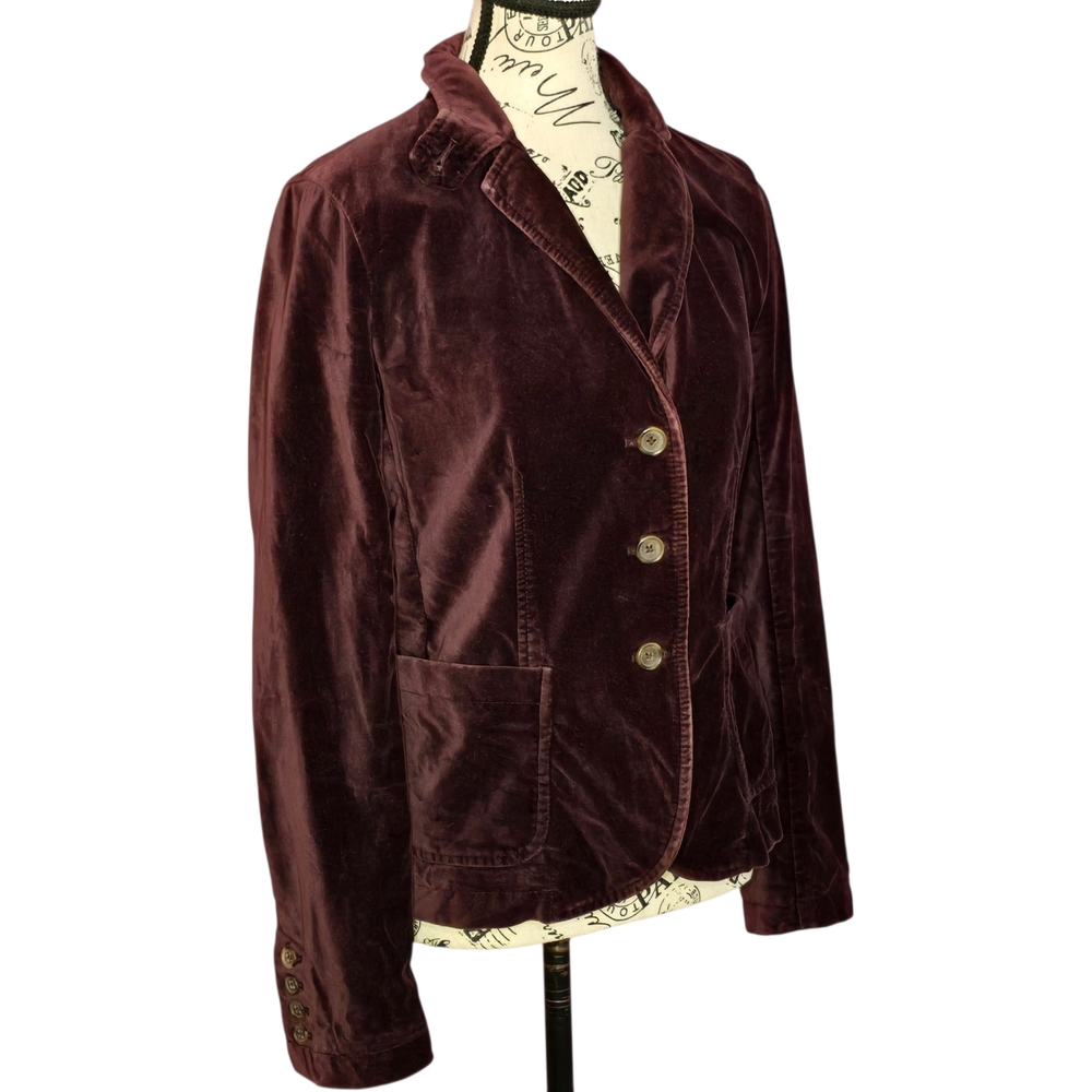 J. Crew Purple Burgundy Velvet Blazer Y2K Goth 4 - Picture 4 of 15